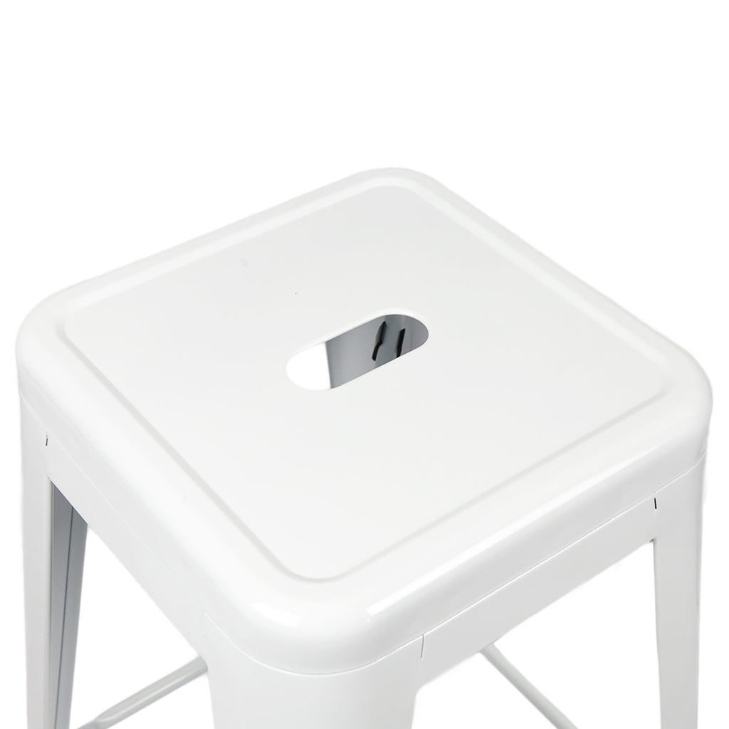 24" Steel Counter Height Stool | White | Set of Four (643710993509)